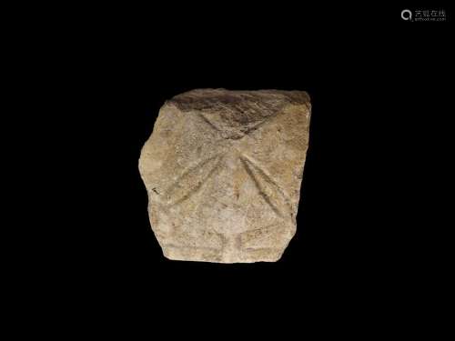 Medieval Limestone Marker with Cross