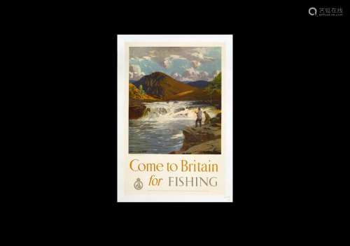 N. Wilkinson 'Come to Britain for Fishing' Poster