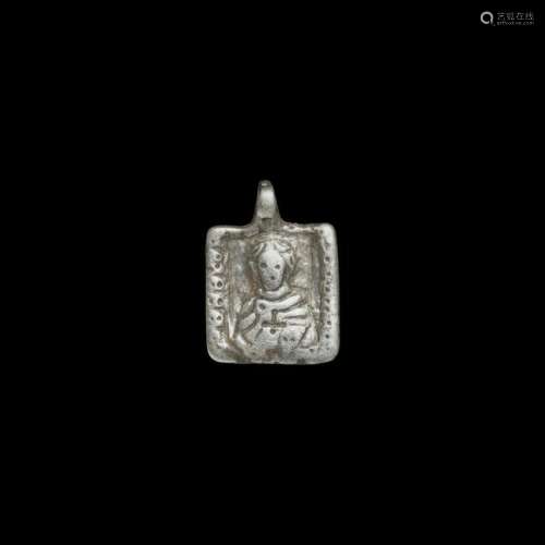 Medieval Silver Pendant with Saint