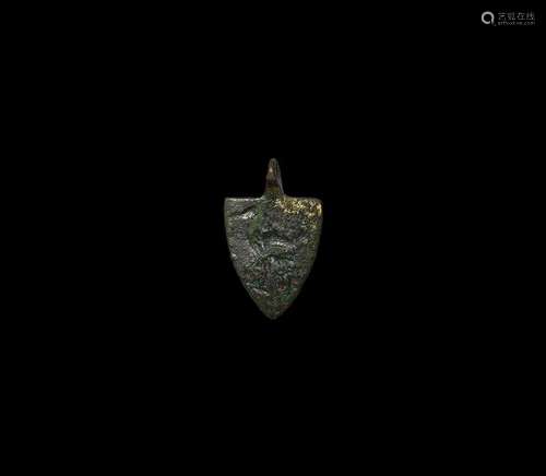 Medieval Heraldic Pendant with Crane