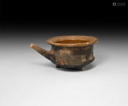 Medieval Glazed Tripod Cooking Pot