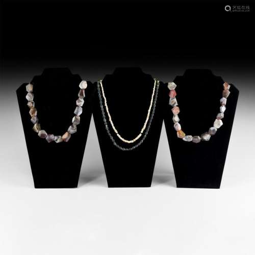 Agate and Other Bead Necklace Group