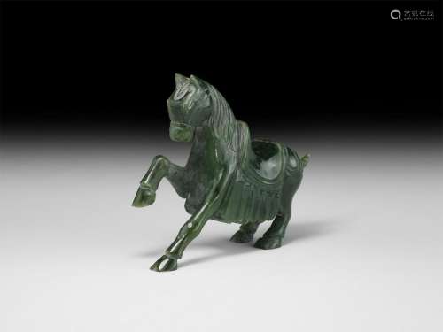 Green Serpentine Horse Statuette