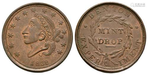 USA - Mint Drops - 1838 - Hard Times Token Cent