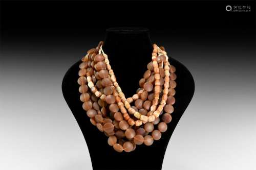 Carnelian and Agate Bead Necklace String Group