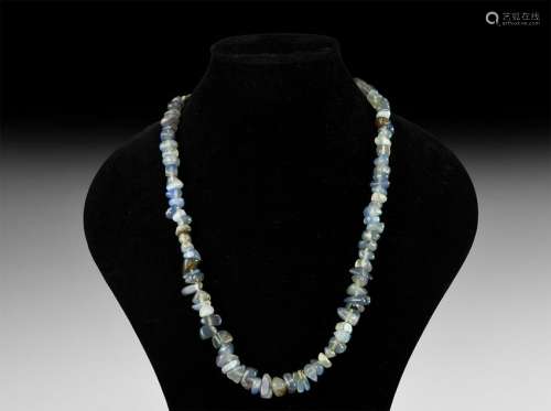 Natural History - Blue Agate Bead Necklace String