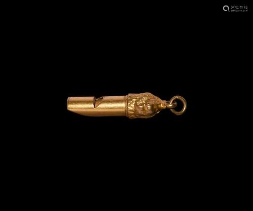 Victorian Gilt Silver Hawking Whistle