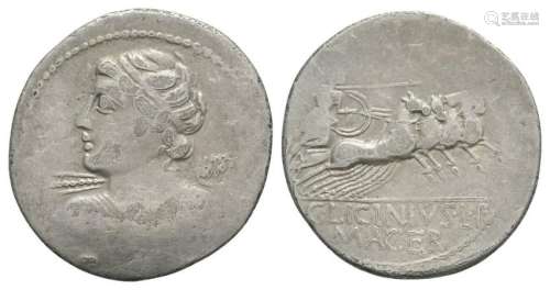 C. Licinius L. f. Macer - Quadriga Denarius