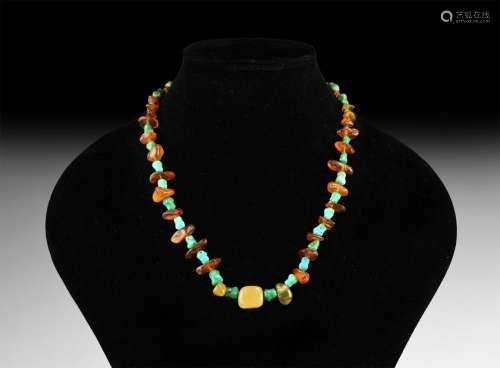 Natural History - Amber and Stone Bead Necklace