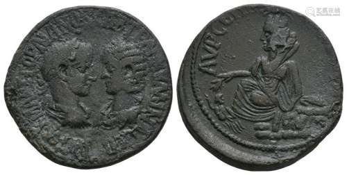 Gordian III and Tranquillina - Singara - Tyche Bronze