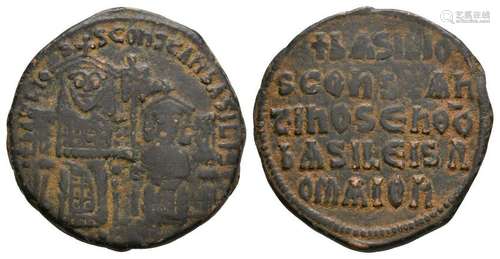 Basil I and Constantine VII - Follis