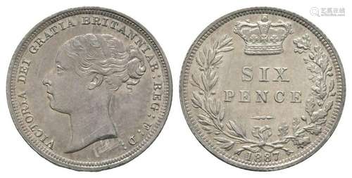 Victoria - 1887 YH - Sixpence