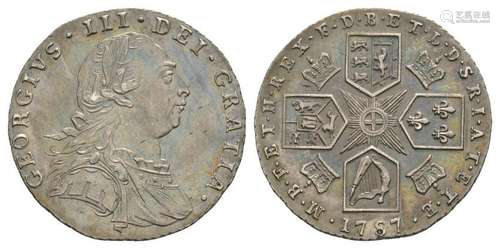 George III - 1787 - No Hearts Sixpence