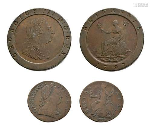 George III - 1776/1797 - Evasion 1/2d & Cartwheel