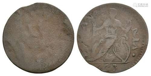 George III - 1775 -  Counterfeit Brockage Farthing