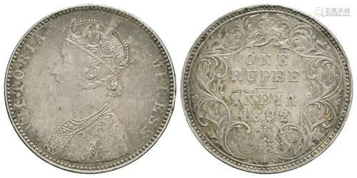 India - British - Victoria - 1892 - 1 Rupee