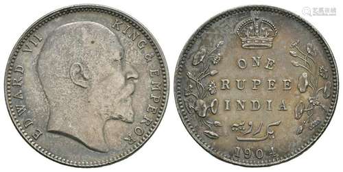 India - British - Edward VII - 1904 - 1 Rupee