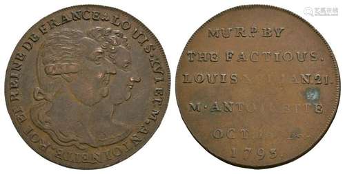 18th Century - Louis XVI - 1793 - Token Halfpenny