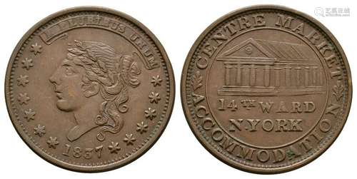 USA - New York 14th Ward - 1837 - Token Cent