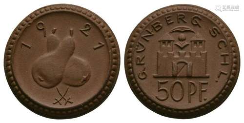 Germany - 1921 - Ceramic 50 Pfennig Token