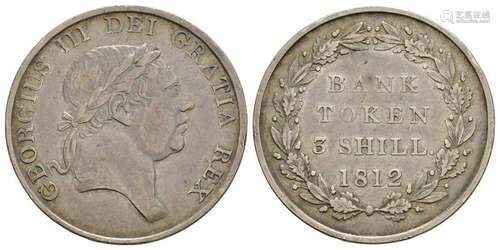 George III - 1812 - 3 Shilling Bank Token