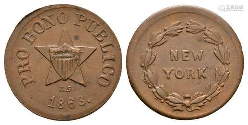 USA - New York - 1863 - Civil War Token Cent