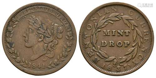 USA - Mint Drop - 1841 - Hard Times Token Cent