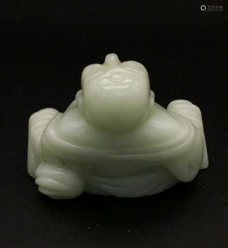CHINESE WHITE JADE CARVED HOTEI