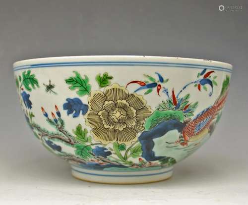 CHINESE FAMILLE VERTE PORCELAIN BOWL