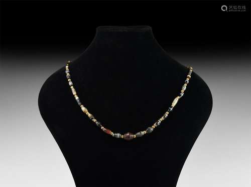 Western Asiatic Banded Agate Bead Necklace