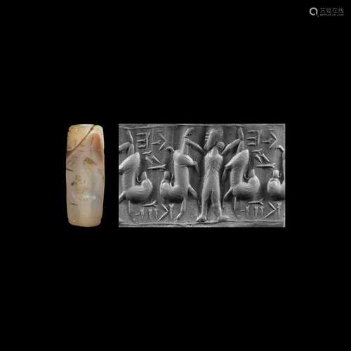 Western Asiatic Cylinder Seal with Contest Scene