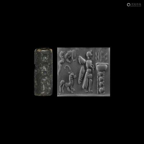 Western Asiatic Cylinder Seal with Winged Figure