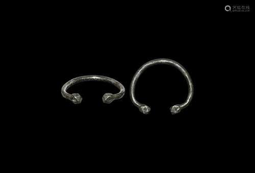 Silver Bracelet with Polyhedral Terminals