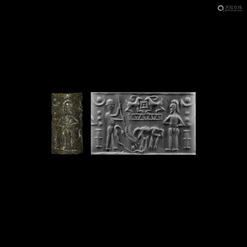 Sumerian Cylinder Seal with Figures