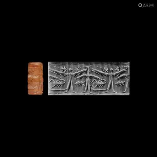 Western Asiatic Cylinder Seal with Bird