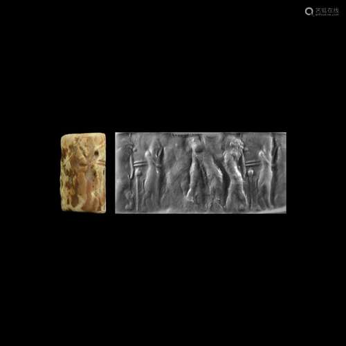 Old Akkadian Cylinder Seal with Contest Scene