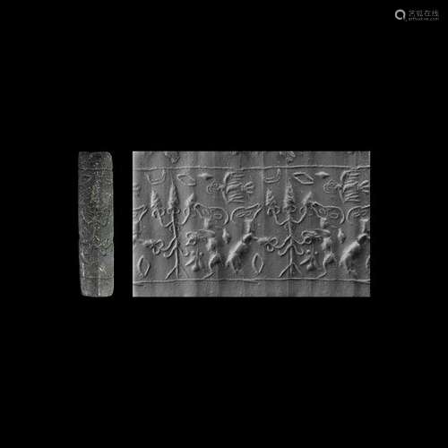 Western Asiatic Cylinder Seal with Rams