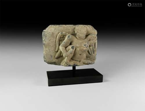 Gandharan Frieze Section with Crouching Atlas