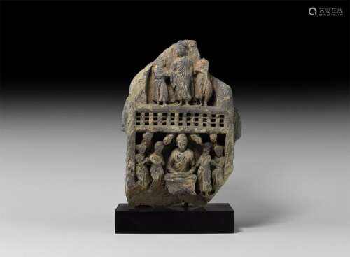 Gandharan Figural Frieze Section with Buddha