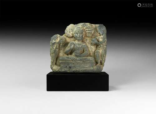 Gandharan Figural Frieze Section with Buddha and