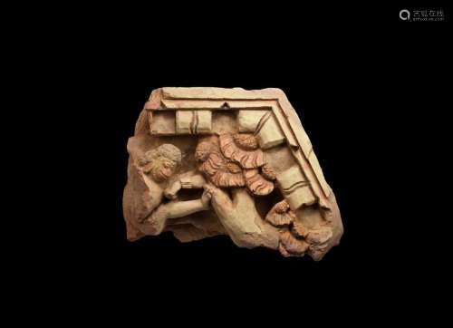 Indian Pediment Fragment with Monkey