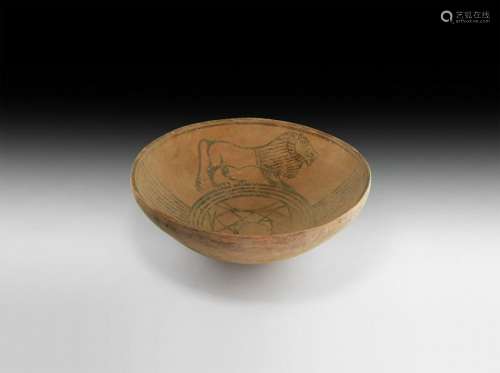 Indus Valley Mehrgarh Bowl with Lion and Zebu