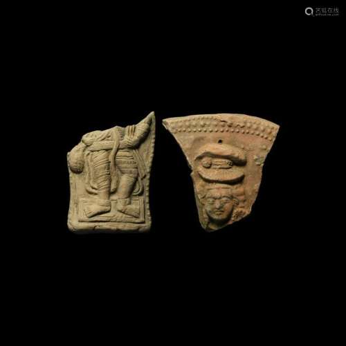 Gandharan Terracotta Figural Fragment Group