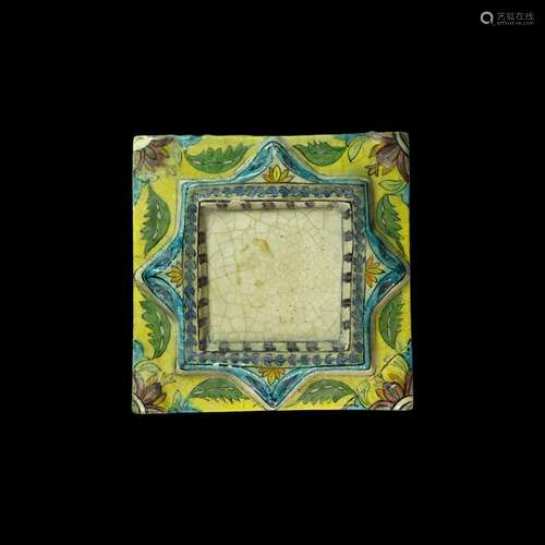 Islamic Glazed Floral Tile