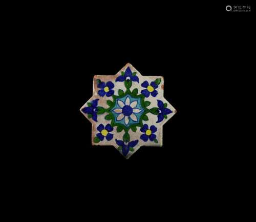 Islamic Glazed Floral Tile