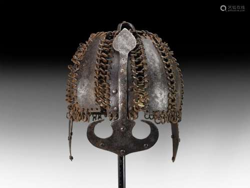 Indian Inscribed Steel Helmet