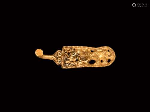 Scythian Gold Sword Belt Hook with Gryphon