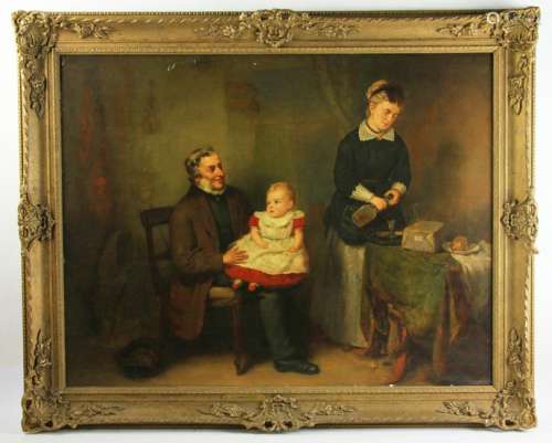 James Bamnorough, Interior Scene, Oil on Canvas