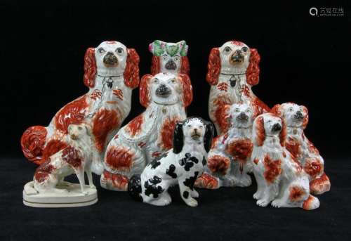 Collection of 19th C Staffordshire Spaniels