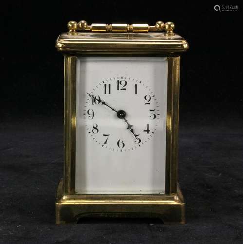 French Brass and Glass Carriage Clock